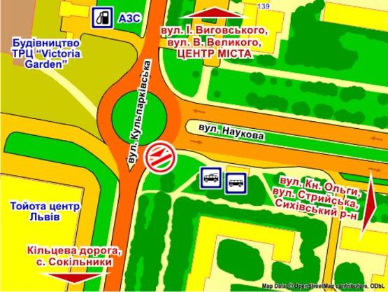 Схема рекламної площини за адресою вул. Кульпарківська – Наукова, справа, призма 1