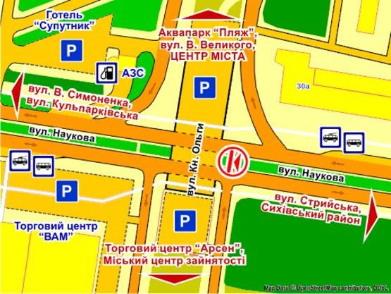 Схема рекламной плоскости по адресу вул. Наукова (біля мосту, на р/с, з вул. Стрийської), призма 1