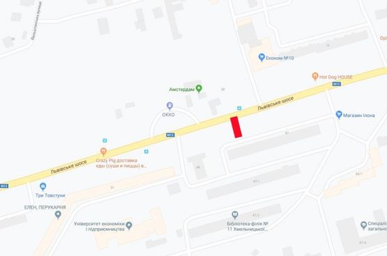 Схема рекламної площини за адресою Львівське шосе ,47 (Заправка ОККО)