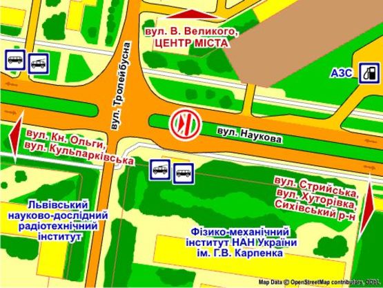 Схема рекламної площини за адресою вул. Наукова – Тролейбусна (до вул. Стрийської), призма 2