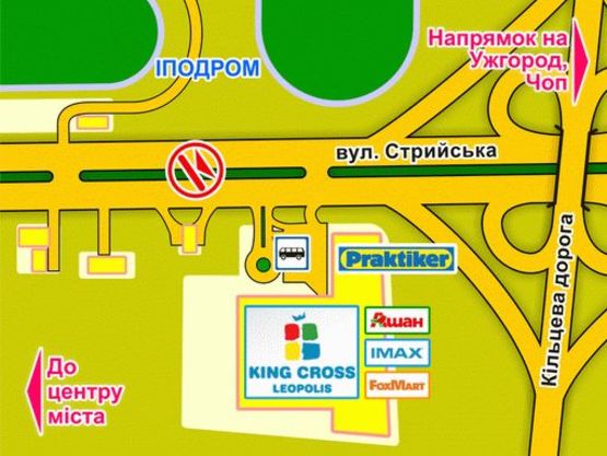 Схема рекламної площини за адресою вул. Стрийська, 179 (навпроти Іподрому, на р/с, до центру), місце 4, призма 1