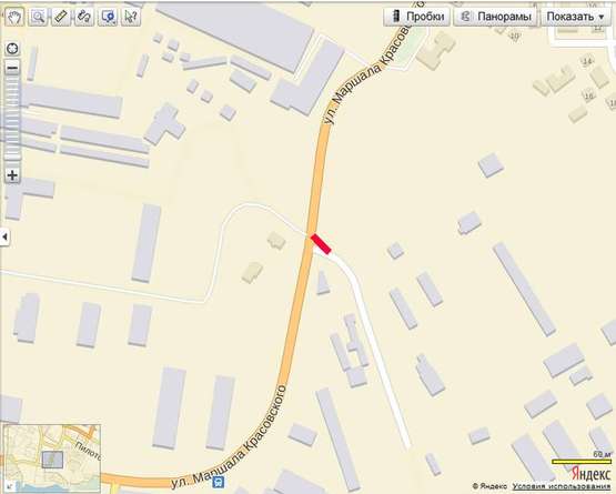 Схема рекламной плоскости по адресу Красовського