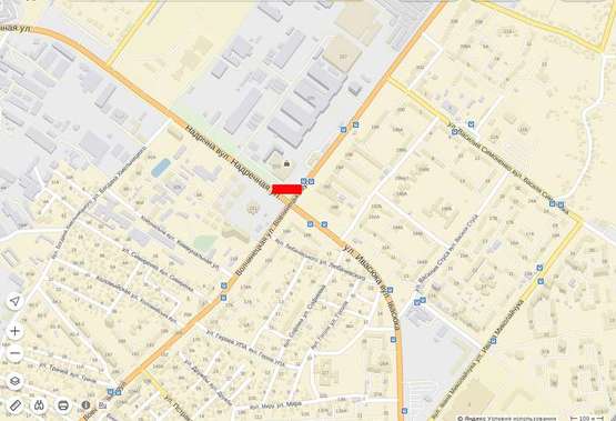 Схема рекламной плоскости по адресу Вовчинецька -  Надрічна