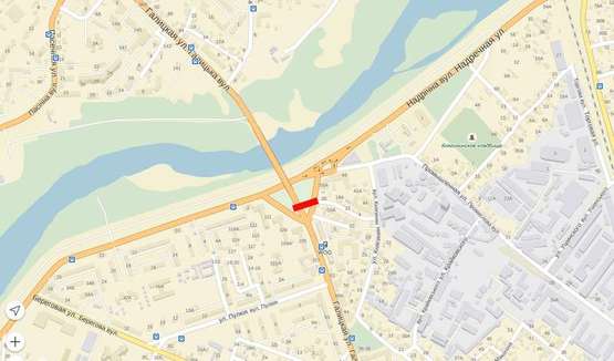 Схема рекламной плоскости по адресу Галицька - вул. Княгинин (перед мостом)