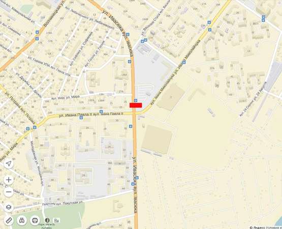 Схема рекламной плоскости по адресу Івасюка-вул.Будівельників (біля Епіцентру), ст.А