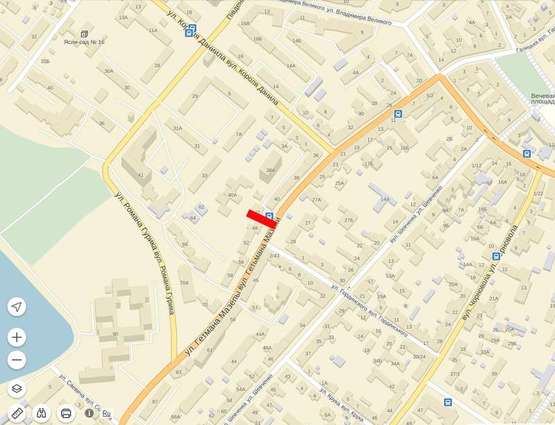 Схема рекламной плоскости по адресу Мазепи - Гординського