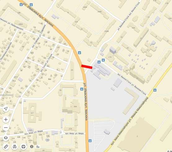 Схема рекламной плоскости по адресу Стуса - вул. Івасюка