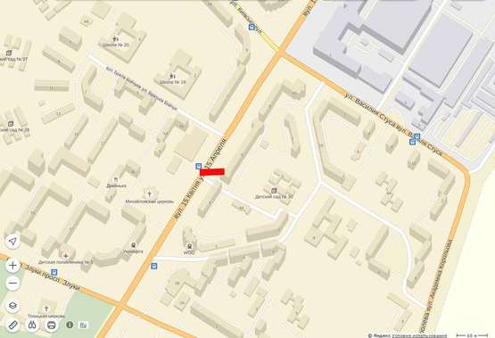 Схема рекламной плоскости по адресу 15 квітня - навпроти Бойчуків ("Сільпо")