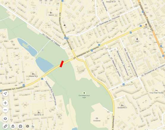 Схема рекламной плоскости по адресу Комарова, Готель"Черемош"