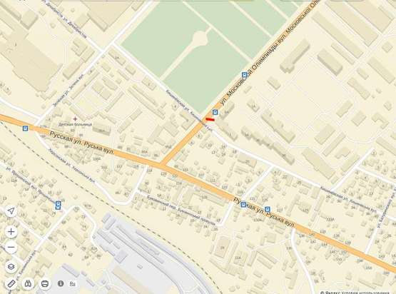 Схема рекламной плоскости по адресу Московської Олімпіади-Кишинівська(до Руської)