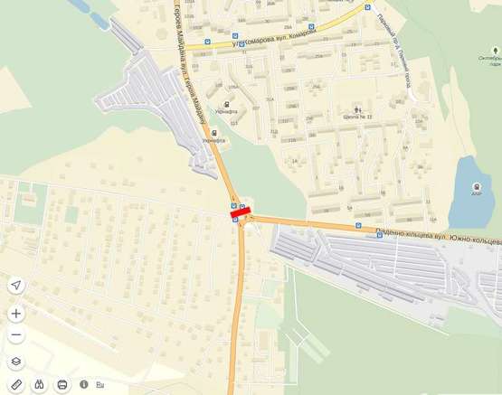 Схема рекламной плоскости по адресу Півден. - Кільцева -  Героїв Майдану з центру