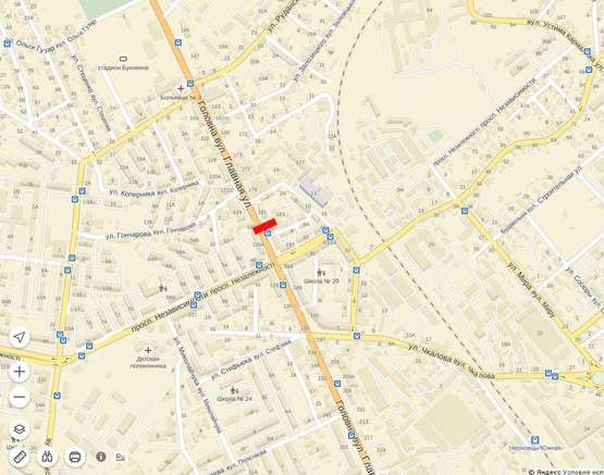 Схема рекламной плоскости по адресу Незалежності -  Головна