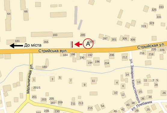Схема рекламной плоскости по адресу Стрийська, 169 ст.А
