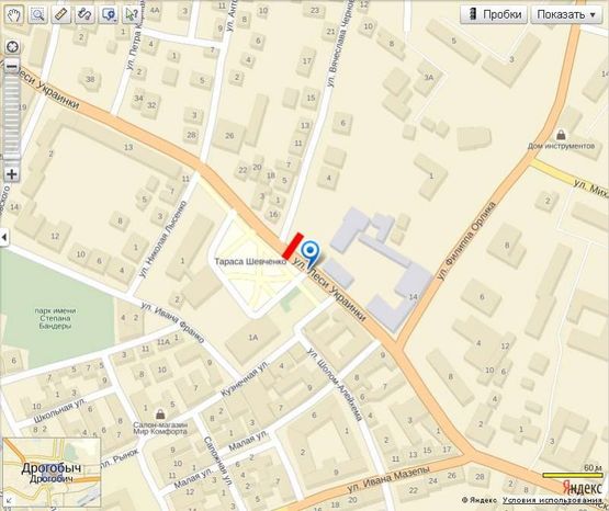 Схема рекламной плоскости по адресу Чорновола (диско-клуб) Б