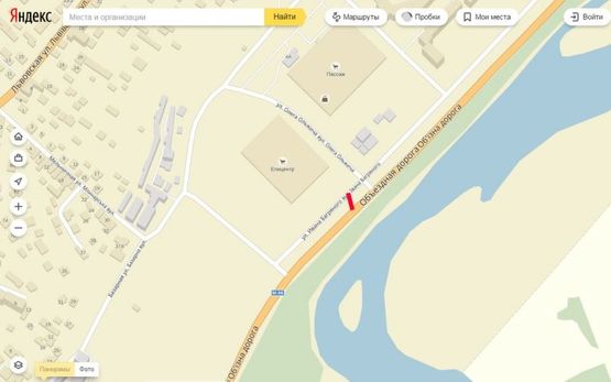 Схема рекламной плоскости по адресу Обїздна дорога (підїзд до ЕПІЦЕНТРА)