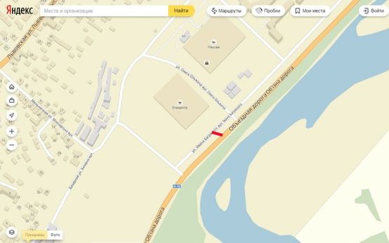 Схема рекламной плоскости по адресу Обїздна дорога (підїзд до ЕПІЦЕНТРА)