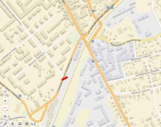 Схема рекламной плоскости по адресу Вул. Станційна - Ф.Тихого місце №5