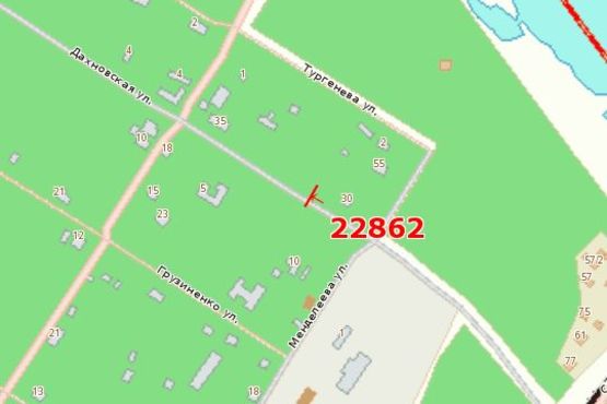 Схема рекламной плоскости по адресу Дахнівська вул., 25-а - Менделєєва вул.