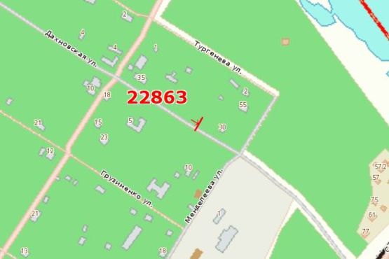 Схема рекламной плоскости по адресу Дахнівська вул., 25-а - Менделєєва вул.