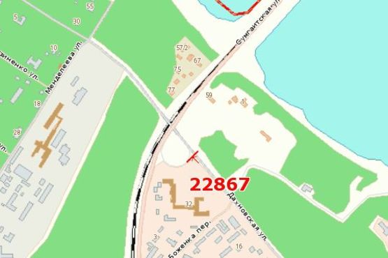 Схема рекламной плоскости по адресу Дахнівська вул. - Золотоніське шосе