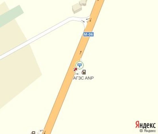 Схема рекламной плоскости по адресу Граница с Венгрией, (АЗС "ANP")