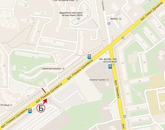 Схема рекламной плоскости по адресу Шухевича ст. Б