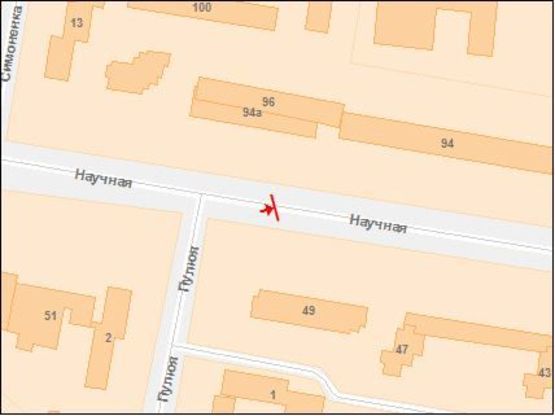 Схема рекламной плоскости по адресу Научная ул, 96, к ул Стрийской