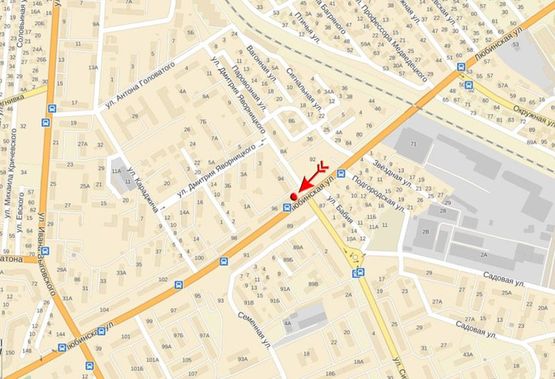 Схема рекламной плоскости по адресу Любинская ул / Яворницкого ул, от центра