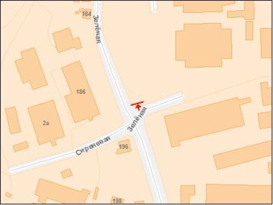 Схема рекламної площини за адресою Зеленая ул. 186 / Бузковая ул, в центр