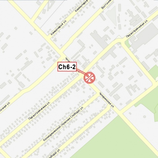 Схема рекламної площини за адресою Чигиринская ул., ("ЧМК"-мебельный комбинат, салон "АИС", Черкасский городской РЭС), направл. из города