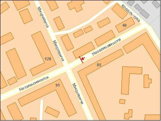 Схема рекламної площини за адресою Независимости пр / Головная ул, к ул Головной