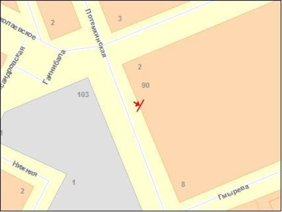 Схема рекламної площини за адресою Карла Маркса ул, 90 на пл Ганибалла