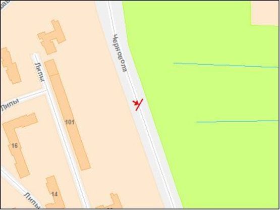 Схема рекламной плоскости по адресу Черновола В. пр. 101, в центр