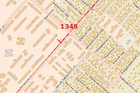 Схема рекламной плоскости по адресу Енгельса вул. (В’ячеслава Чорновола вул.), 156