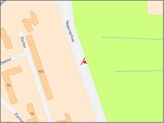 Схема рекламної площини за адресою Черновола В. пр. 101, из центра