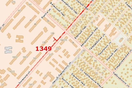 Схема рекламной плоскости по адресу Енгельса вул. (В’ячеслава Чорновола вул.), 156