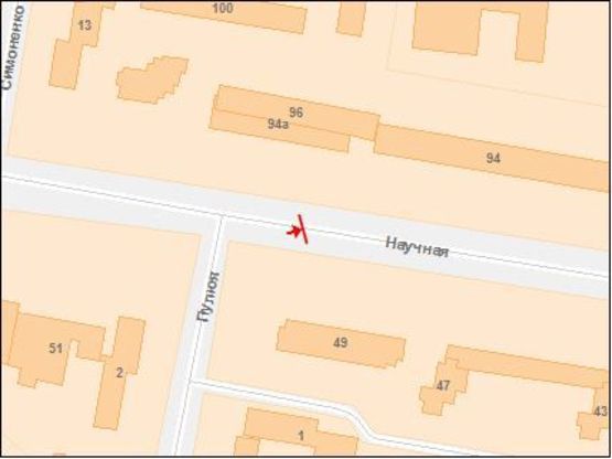 Схема рекламной плоскости по адресу Научная ул, 96, к ул Стрийской