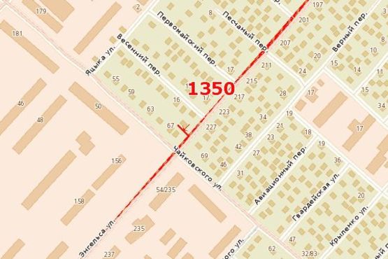 Схема рекламной плоскости по адресу Енгельса вул. (В’ячеслава Чорновола вул.) - Чайковського вул.