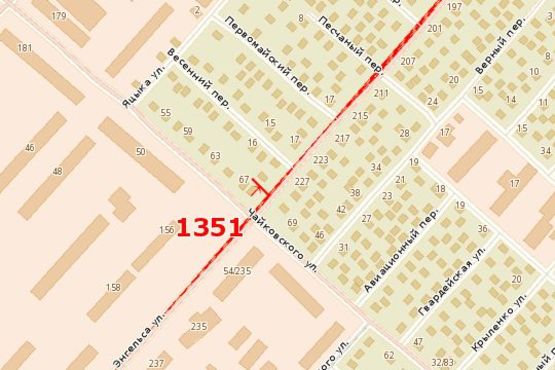 Схема рекламной плоскости по адресу Енгельса вул. (В’ячеслава Чорновола вул.) - Чайковського вул.