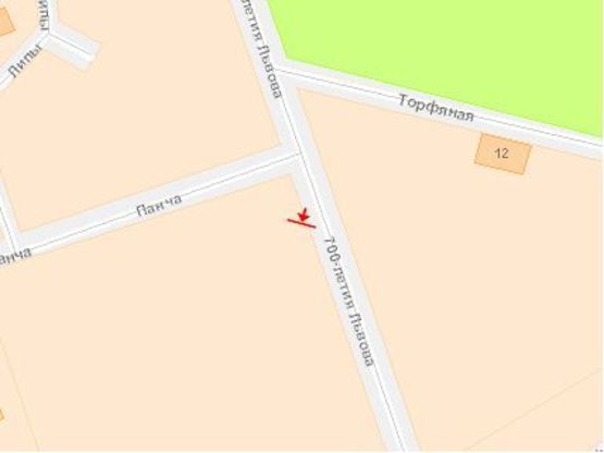 Схема рекламной плоскости по адресу Черновола В пр / Панча ул, в центр