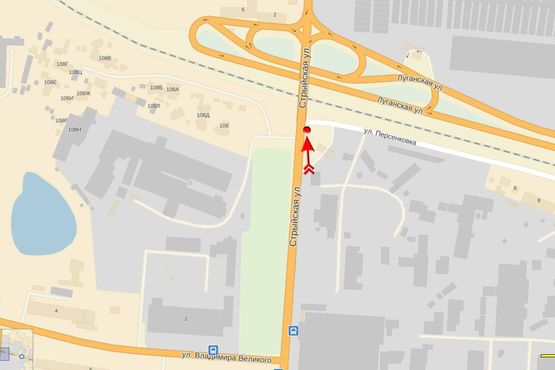 Схема рекламної площини за адресою Стрыйская ул / Персенкивка ул, возле АЗС, в центр