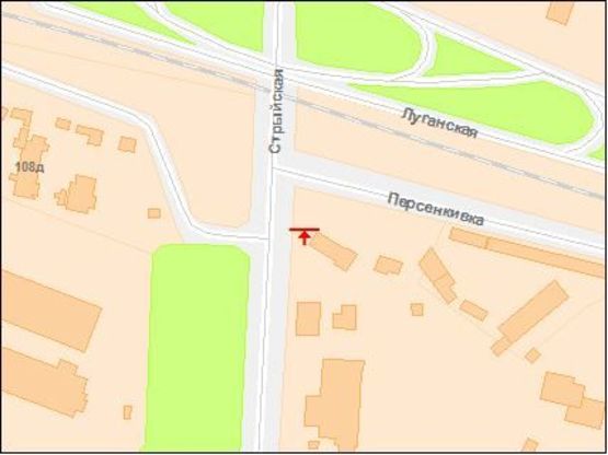 Схема рекламной плоскости по адресу Стрыйская ул / Персенкивка ул, возле АЗС, в центр