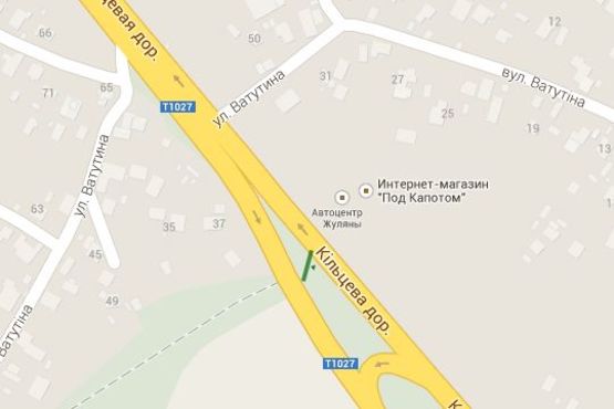 Схема рекламної площини за адресою Кільцева дорога, : шляхопровід на смт Жуляни (в напр. Перемоги просп.)