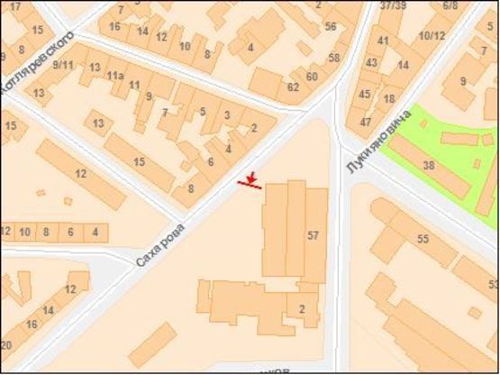 Схема рекламной плоскости по адресу Сахарова ул, 2, из центра