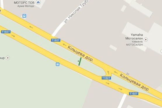 Схема рекламної площини за адресою Кільцева дорога, : СТО "Сканія"  (в напр. Одеської площі)