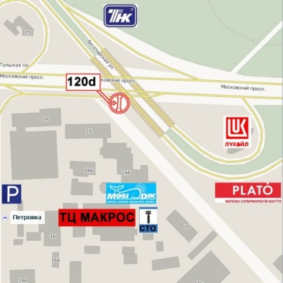 Схема рекламной плоскости по адресу Тульская пл.,- Московский просп., (на разделительной полосе, в сторону Московского моста), призма 