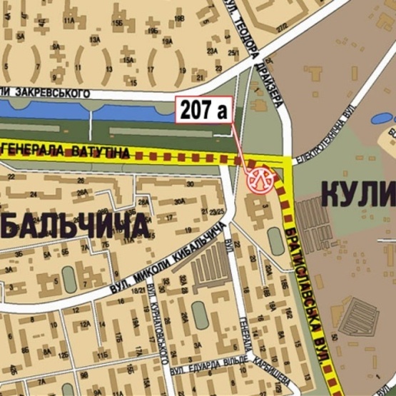 Схема рекламной плоскости по адресу Братиславская ул./Троещинский рынок (АЗС "ОККО", школа Милиции,сьезд с просп. Ватутина Ген. на ул. Братиславскую), призма