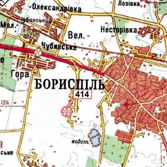 Схема рекламної площини за адресою Дорога в аэропорт "Борисполь", 2+800 метров (справа), напротив остановки, в направл. Терминала "В", призма