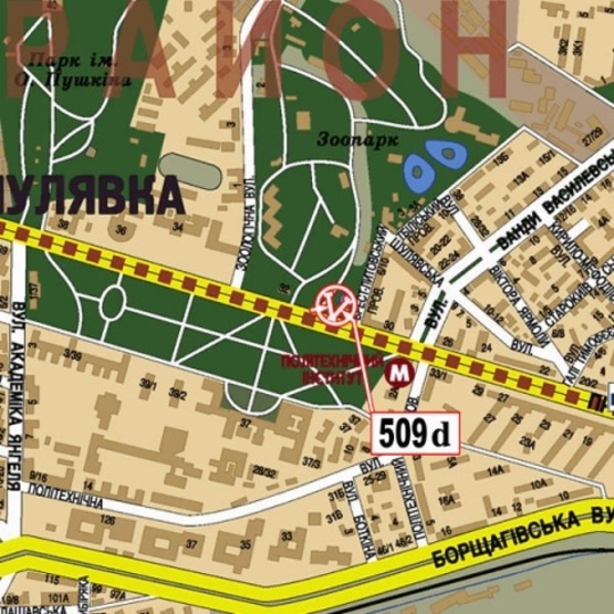 Схема рекламной плоскости по адресу Победы просп., Зоопарк, (ст. м. Политехнический Ин-т, парк КПИ), в направ. ул В.Гетьмана, призма