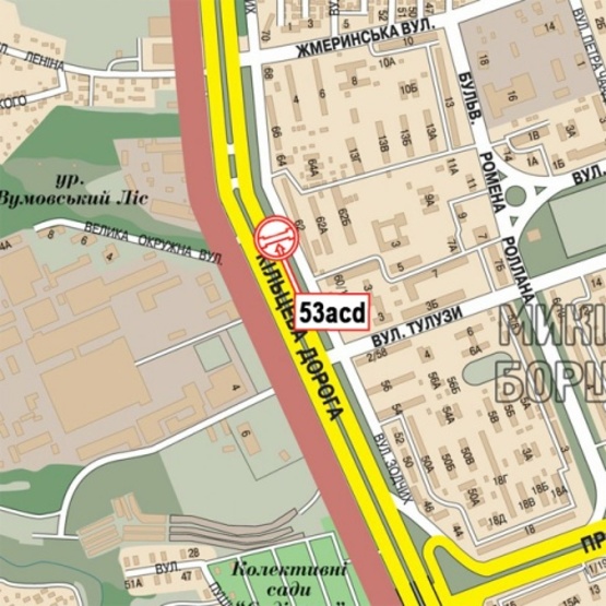 Схема рекламної площини за адресою Кольцевая дорога, ул. Зодчих, 62, (Кредитпром Банк, УкрСибБанк, Борщаговский рынок, Електронмаш), в направ. прос. Победы, призма